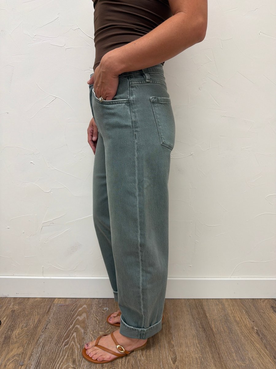 High Rise Barrel With Cuffs Vervet Denim - Three:Twelve Boutique - flyingmonkey