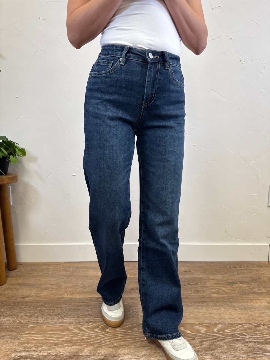 High Rise Loose Fit Straight Leg Mica Denim - Three:Twelve Boutique - MIca