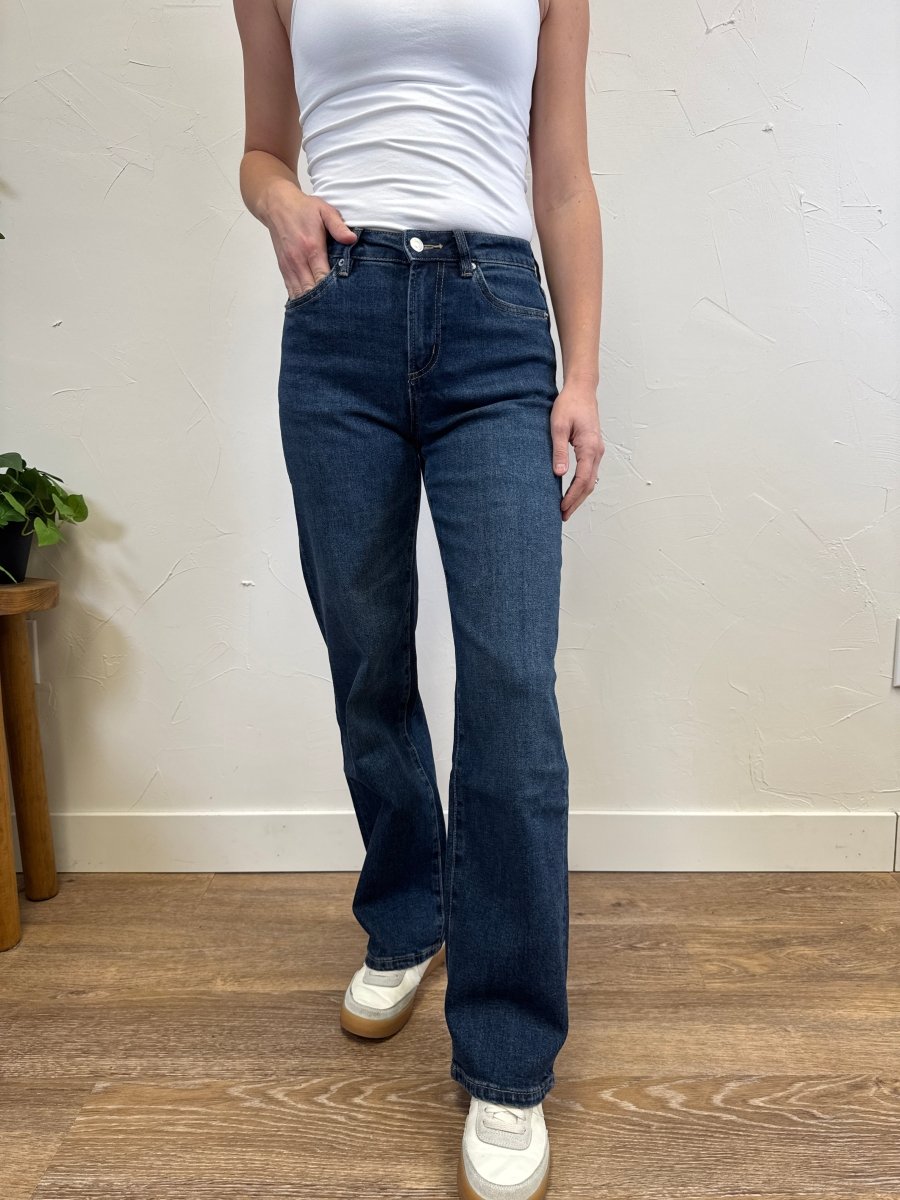 High Rise Loose Fit Straight Leg Mica Denim - Three:Twelve Boutique - MIca