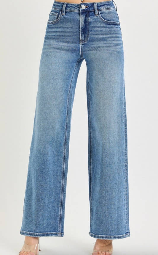 High Rise Wide Leg Jeans - Three:Twelve Boutique - Risen Denim