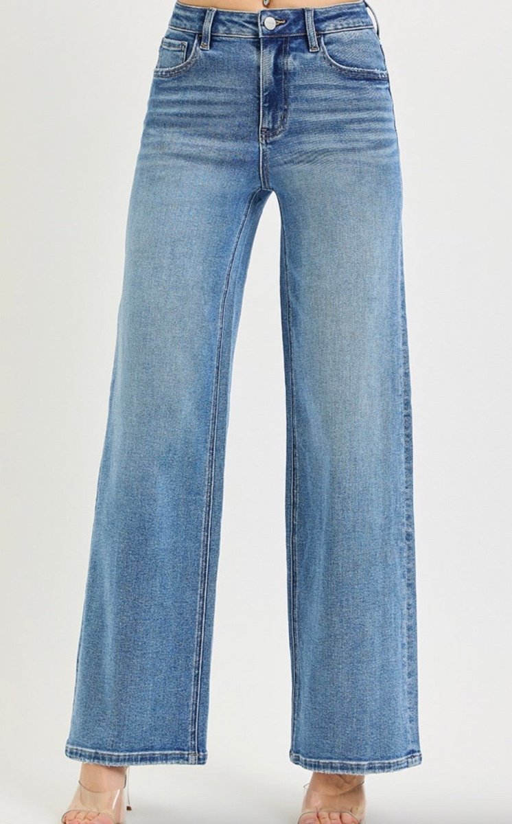 High Rise Wide Leg Jeans - Three:Twelve Boutique - Risen Denim