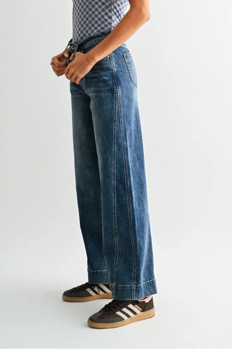 High Rise Wide leg Panel Jeans - Three:Twelve Boutique - Three:Twelve Boutique