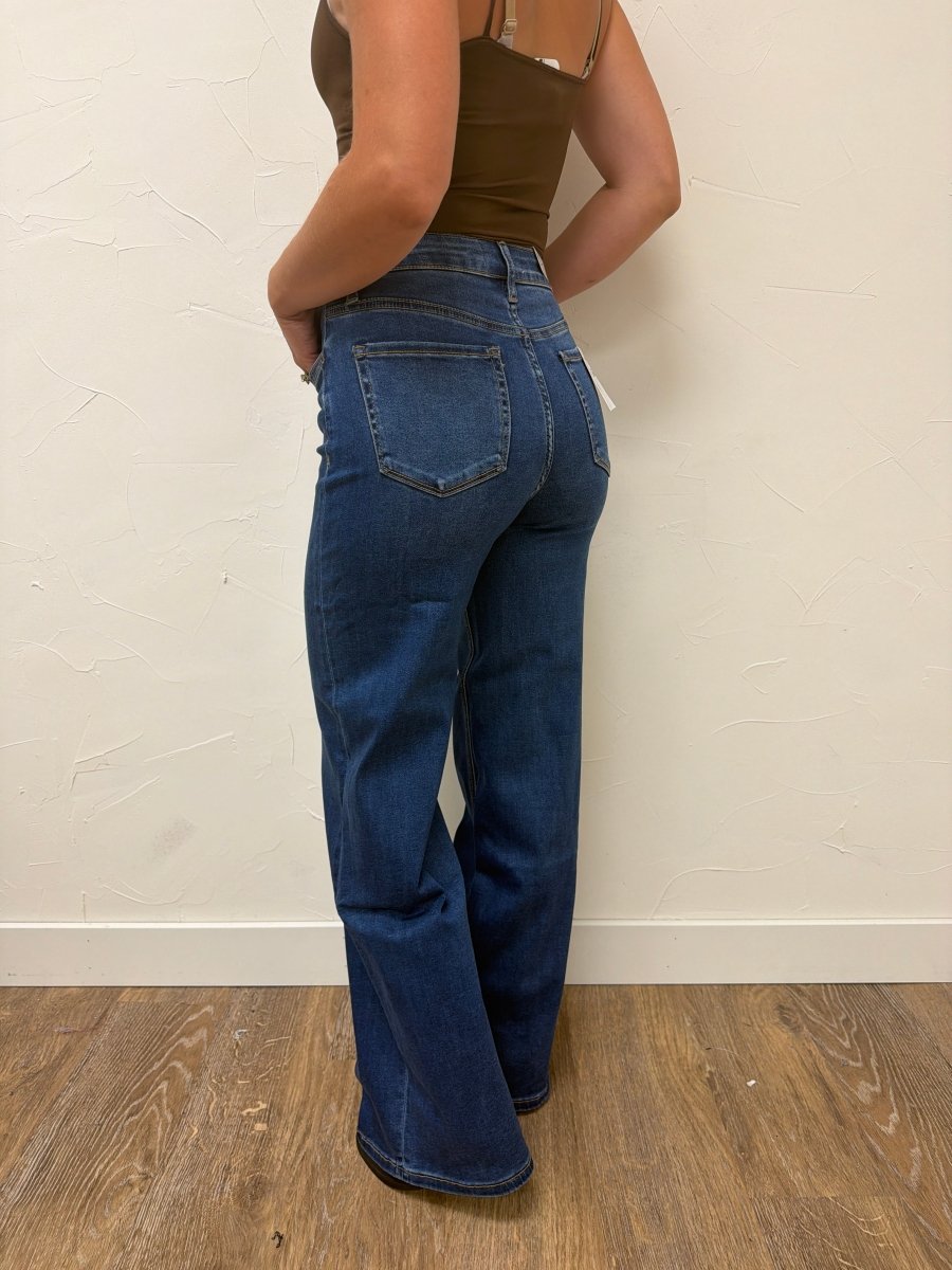 High Rise wide leg vervet denim - Three:Twelve Boutique - VERVET
