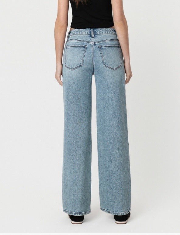 High Tinted Medium Wash Wide Leg Jeans - Three:Twelve Boutique - VERVET