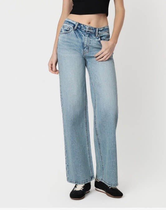High Tinted Medium Wash Wide Leg Jeans - Three:Twelve Boutique - VERVET