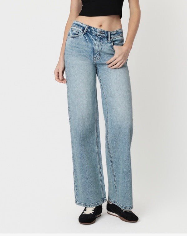 High Tinted Medium Wash Wide Leg Jeans - Three:Twelve Boutique - VERVET