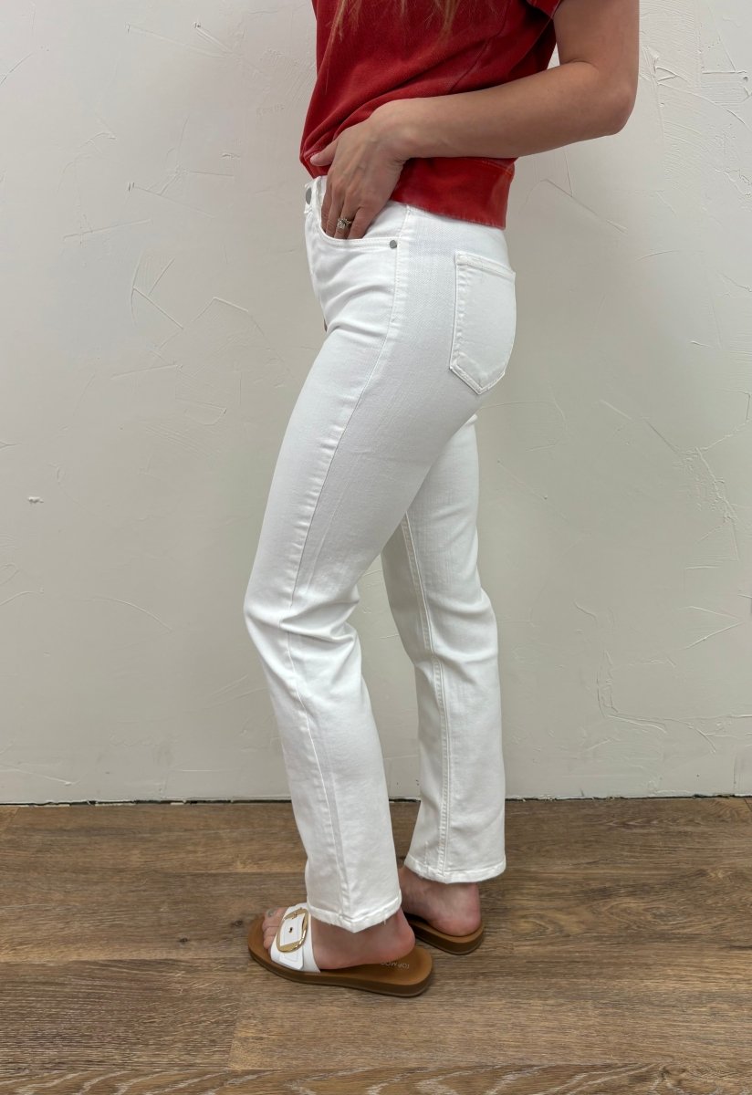 High Waist Comfort Stretch slim straight jeans - Three:Twelve Boutique - Three:Twelve