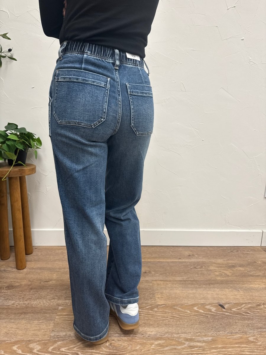 High Waist Judy Blue Drawstring Wide Leg Denim - Three:Twelve Boutique - Judy Blue