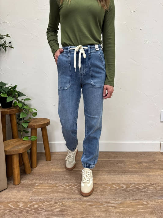 High Waisted Judy Blue Jogger - Three:Twelve Boutique - Three:Twelve