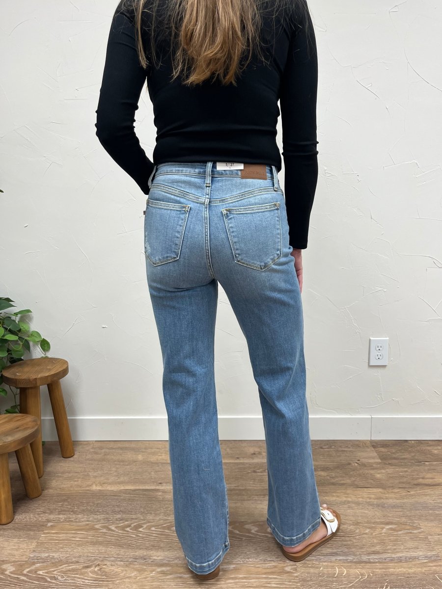 High Waisted Trouser Straight Fit Judy Blue - Three:Twelve Boutique - Three:Twelve