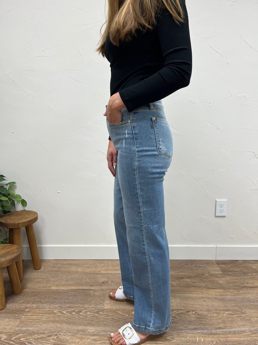 High Waisted Trouser Straight Fit Judy Blue - Three:Twelve Boutique - Three:Twelve