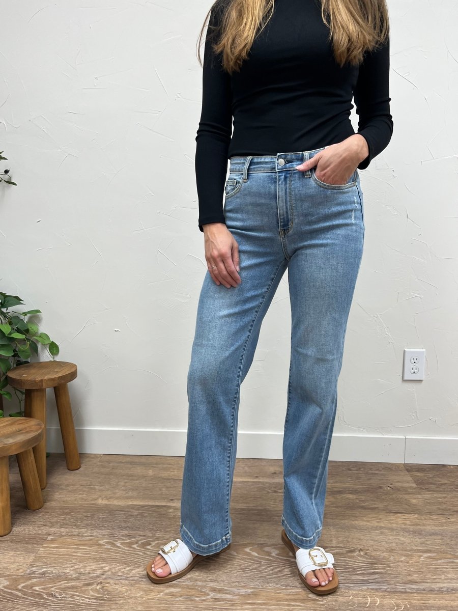 High Waisted Trouser Straight Fit Judy Blue - Three:Twelve Boutique - Three:Twelve