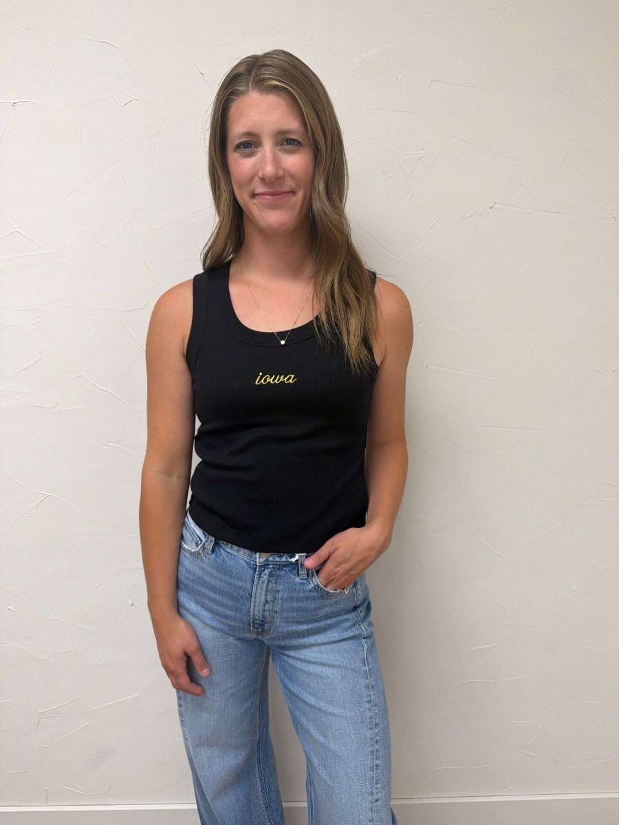 Iowa Embroidered Tank Top - Three:Twelve Boutique - bucketlist