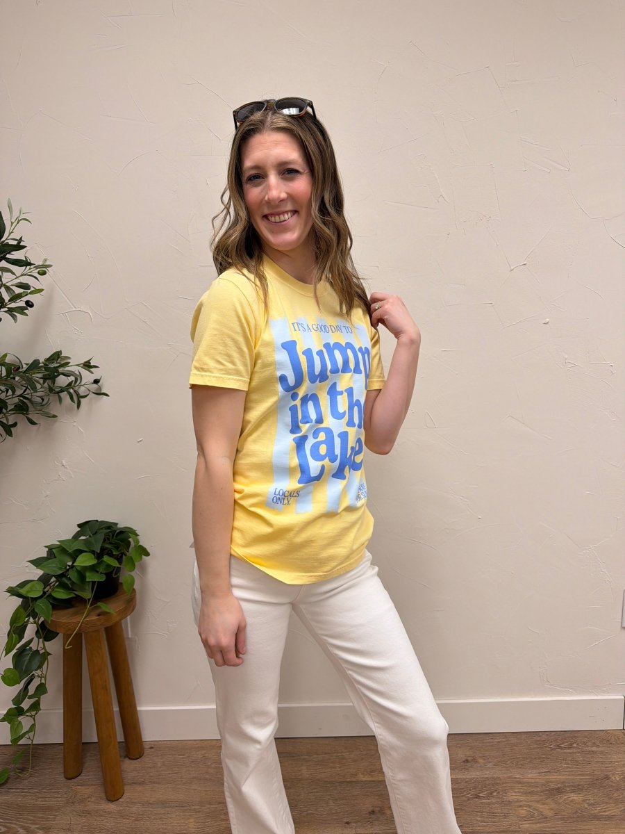 Jump in the Lake Graphic Tee – Casual Cotton Short Sleeve T Shirt - Three:Twelve Boutique - Poppy + Pine