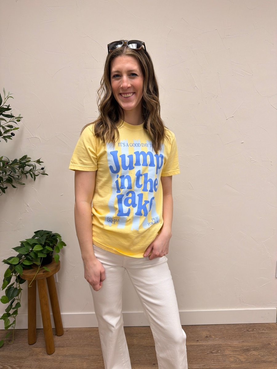 Jump in the Lake Graphic Tee – Casual Cotton Short Sleeve T Shirt - Three:Twelve Boutique - Poppy + Pine