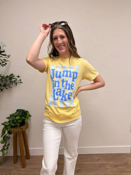 Jump in the Lake Graphic Tee – Casual Cotton Short Sleeve T Shirt - Three:Twelve Boutique - Poppy + Pine