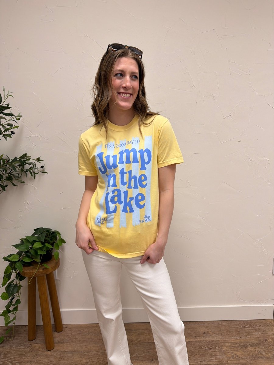 Jump in the Lake Graphic Tee – Casual Cotton Short Sleeve T Shirt - Three:Twelve Boutique - Poppy + Pine