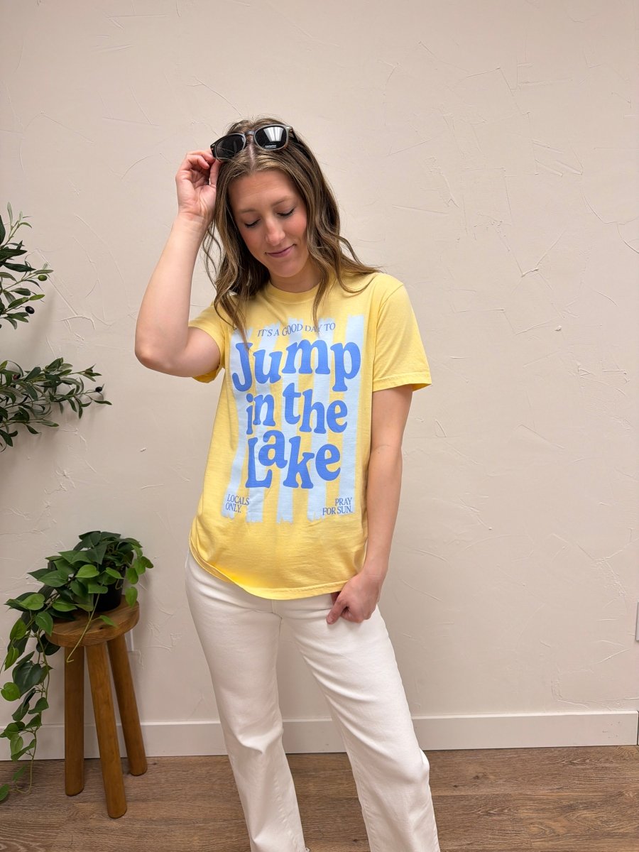 Jump in the Lake Graphic Tee – Casual Cotton Short Sleeve T Shirt - Three:Twelve Boutique - Poppy + Pine