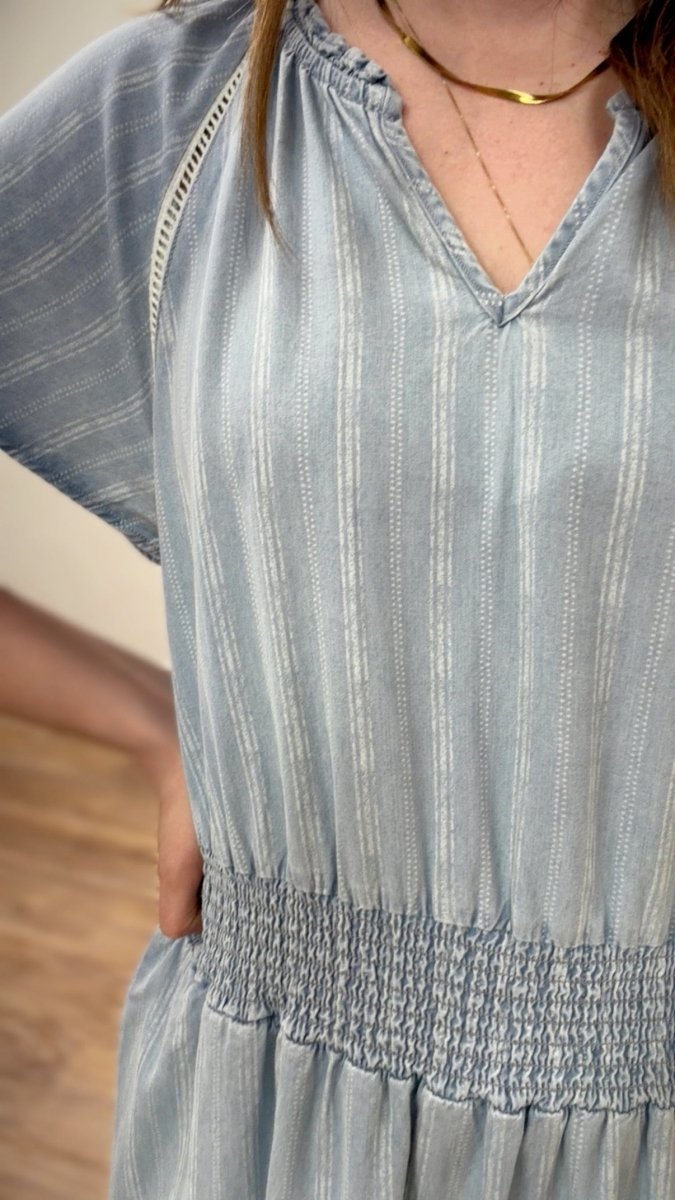 Close up of fabric detail on Junia Dress — Three:Twelve Boutique