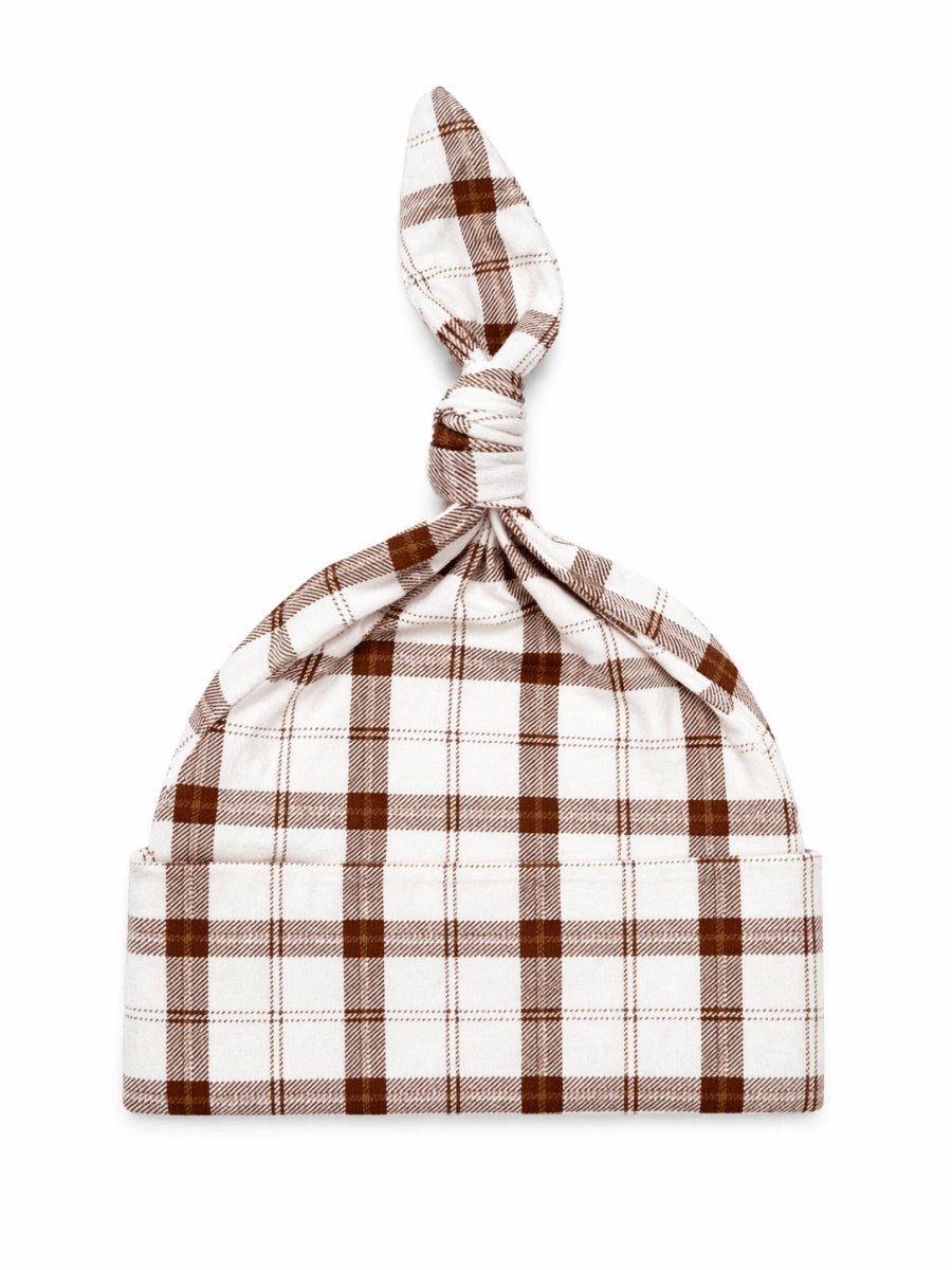Knot Beanie, Homestead Plaid: 0 - 3 mo. - Three:Twelve Boutique - SpearmintLOVE