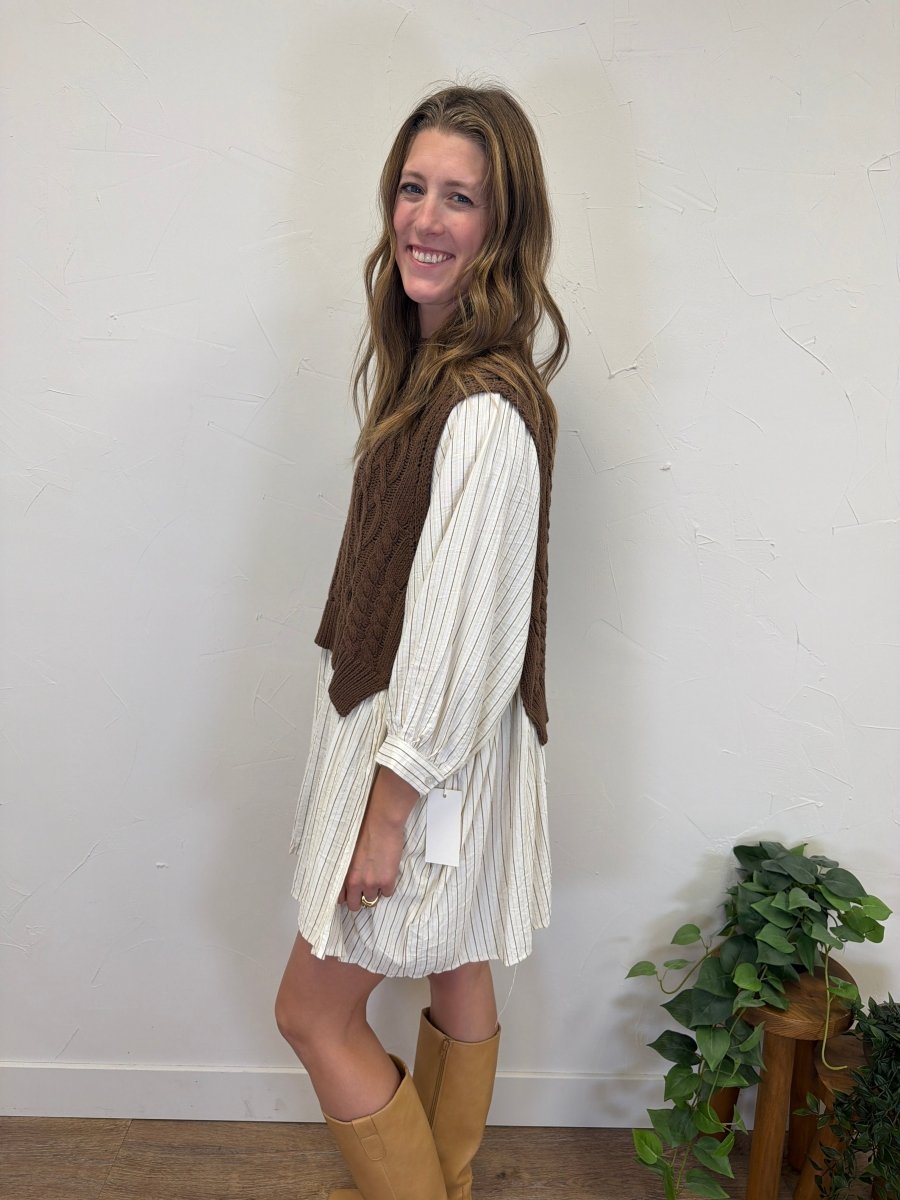 Layered Knit Vest Dress - Three:Twelve Boutique - camellia