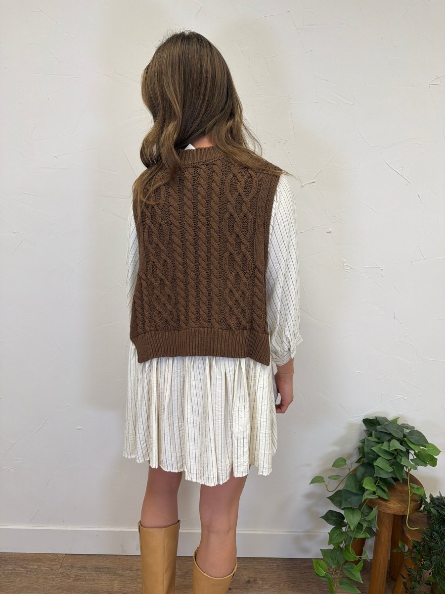 Layered Knit Vest Dress - Three:Twelve Boutique - camellia