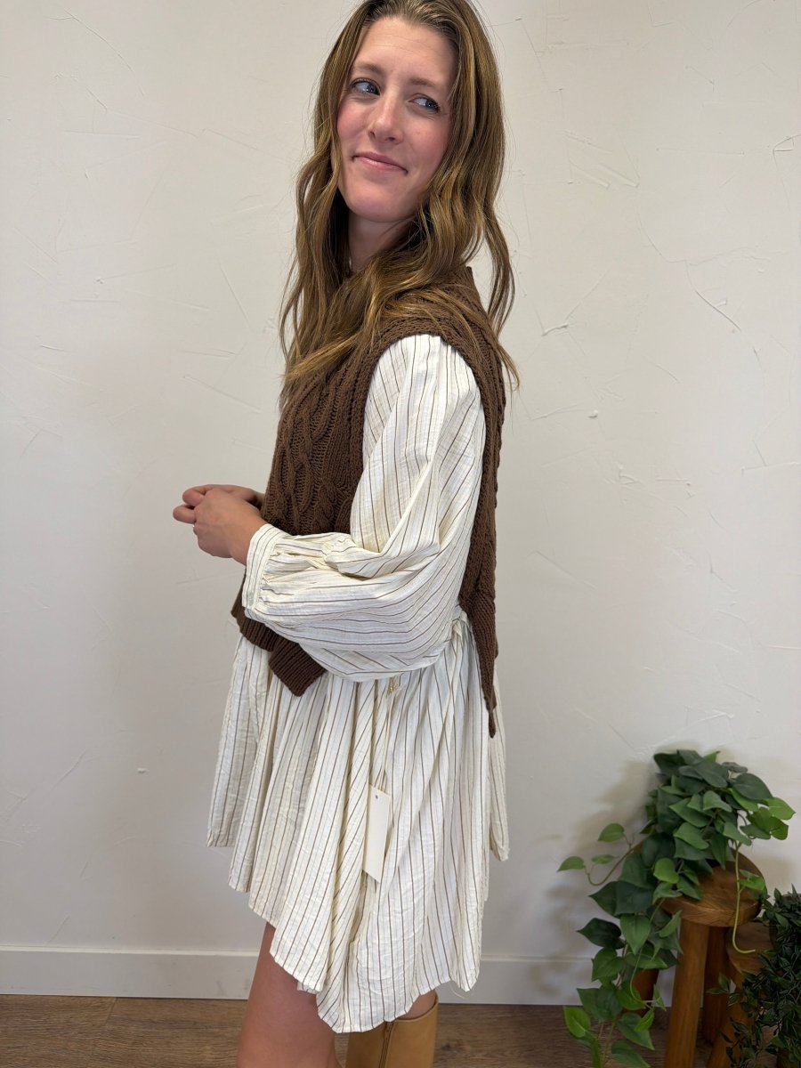 Layered Knit Vest Dress - Three:Twelve Boutique - camellia