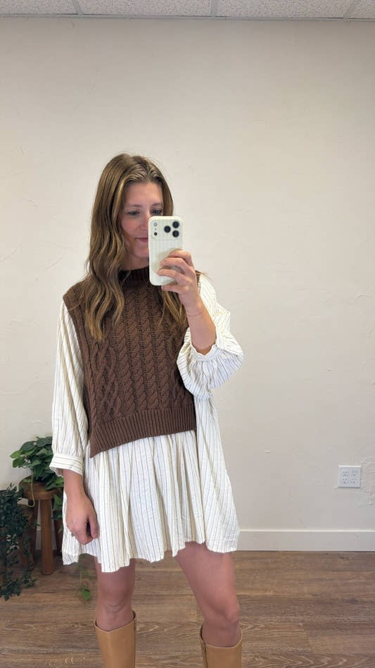 Layered Knit Vest Dress - Three:Twelve Boutique - camellia