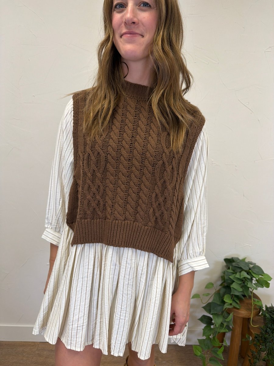 Layered Knit Vest Dress - Three:Twelve Boutique - camellia