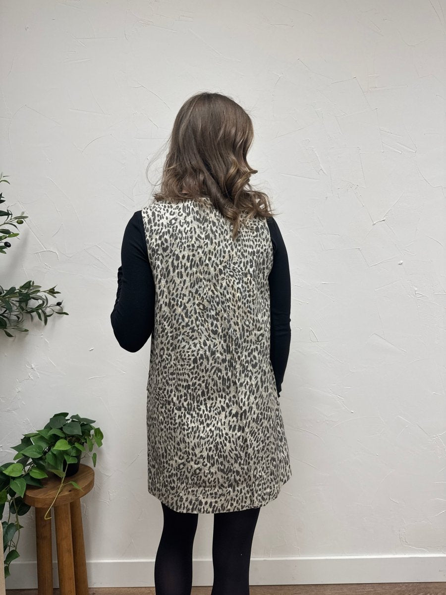 Leopard Denim Mini Dress - Three:Twelve Boutique - Wishlist