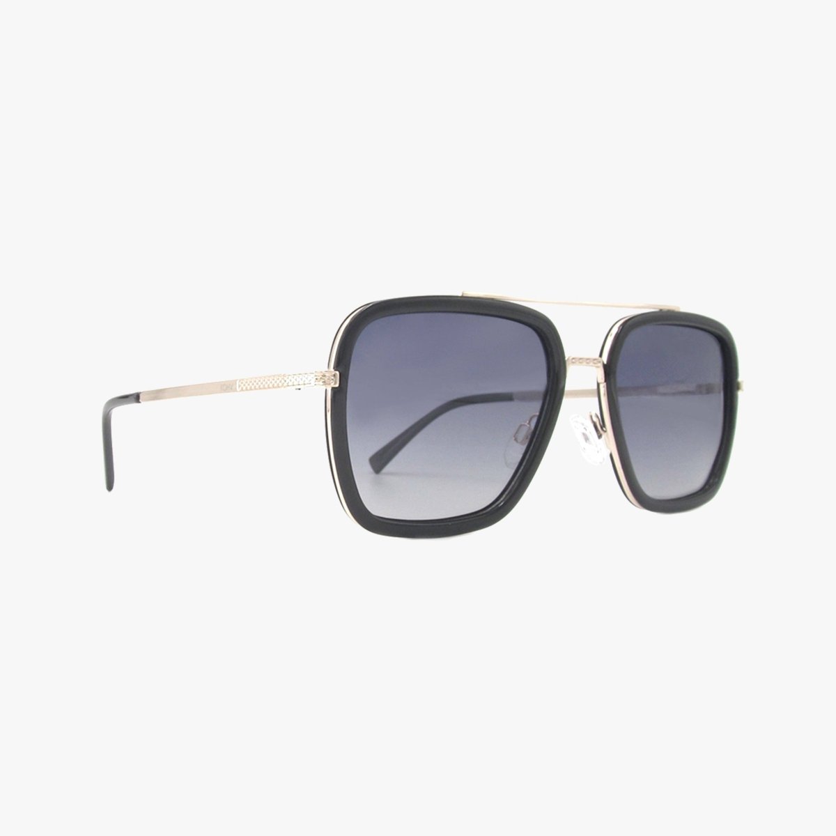 LEX MIDNIGHT Polarized Navigator Sunglasses – Gold Metal Frame, Smoke Lenses - Three:Twelve Boutique - Kohv Eyewear