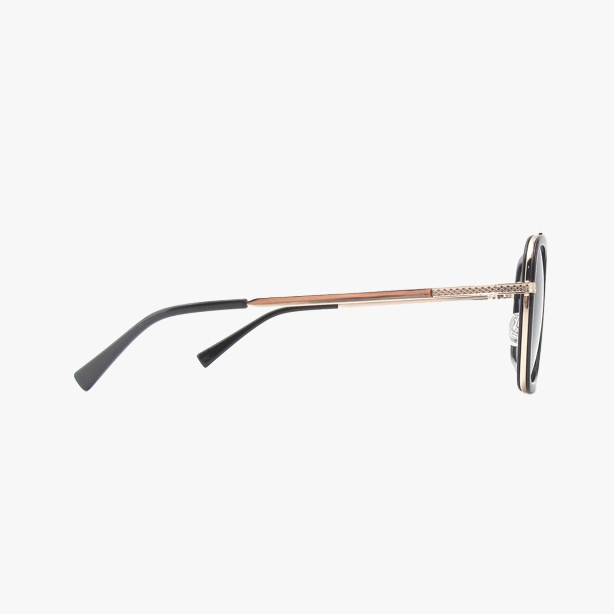 LEX MIDNIGHT Polarized Navigator Sunglasses – Gold Metal Frame, Smoke Lenses - Three:Twelve Boutique - Kohv Eyewear