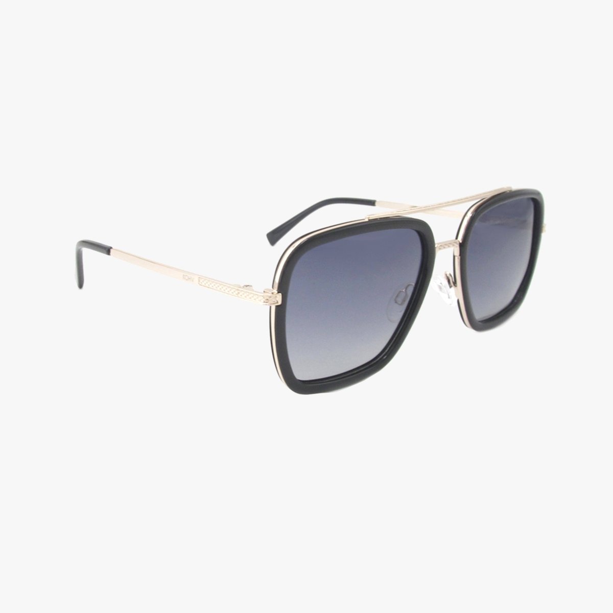 LEX MIDNIGHT Polarized Navigator Sunglasses – Gold Metal Frame, Smoke Lenses - Three:Twelve Boutique - Kohv Eyewear
