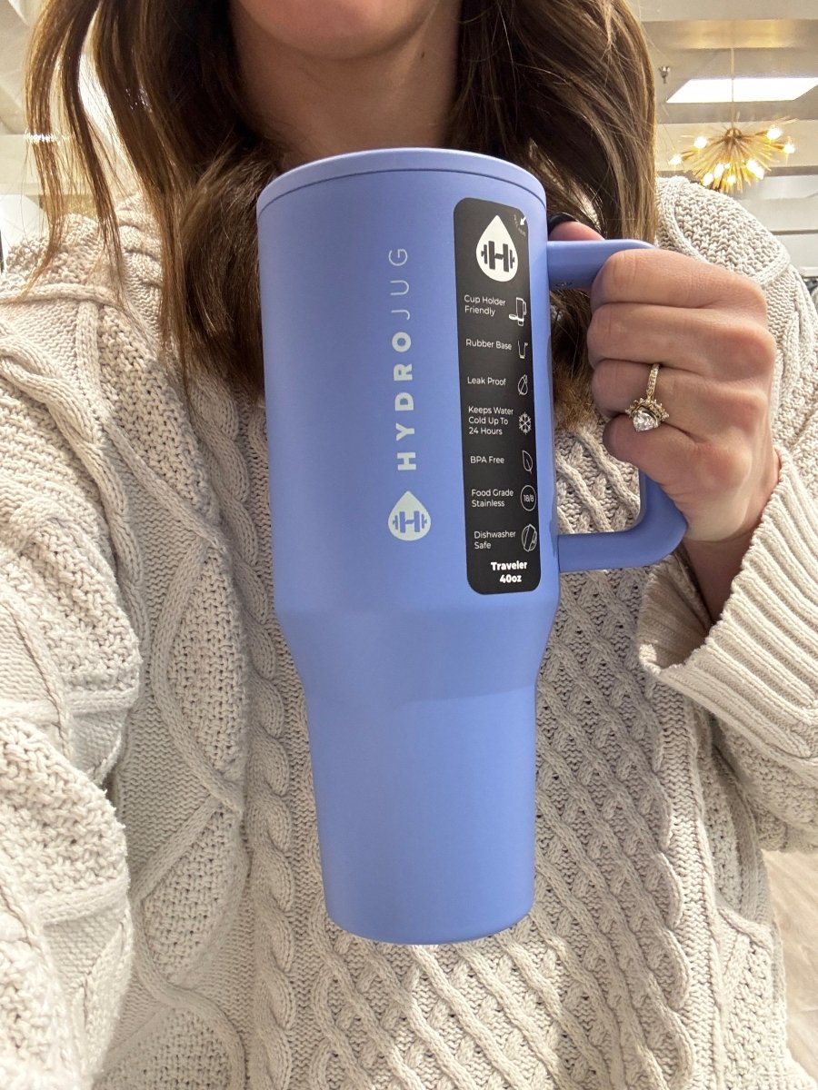 Light Blue HydroJug 40 oz Traveler Tumbler - Three:Twelve Boutique - HydroJug