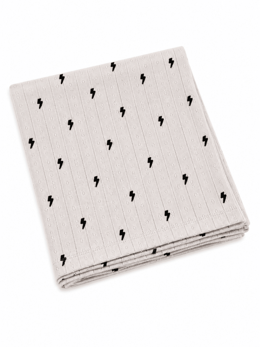 Lightning Bolts / Organic Pointelle Swaddle - Three:Twelve Boutique - SIIX Collection