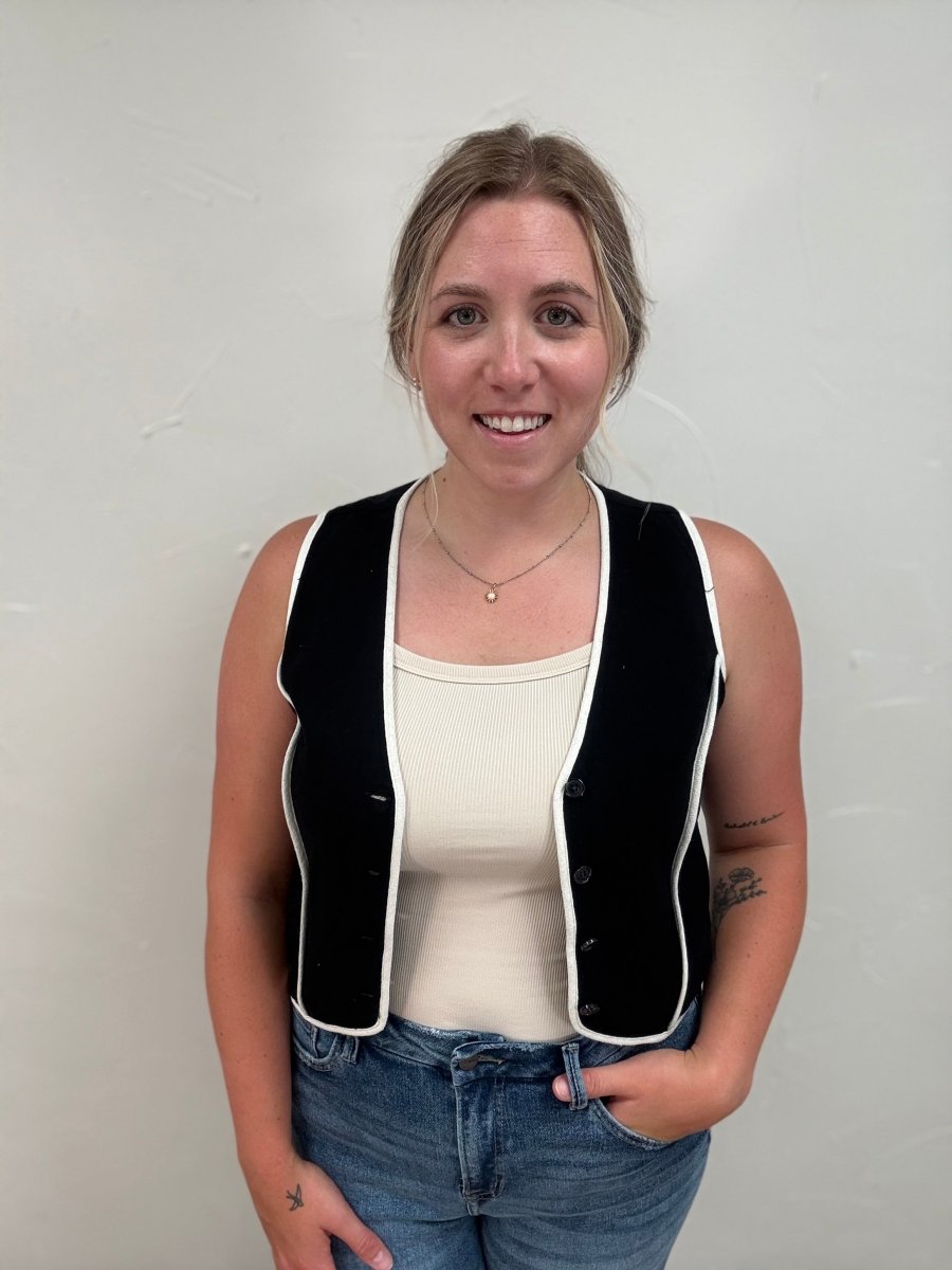 Linen Binding Vest - Three:Twelve Boutique - Three:Twelve