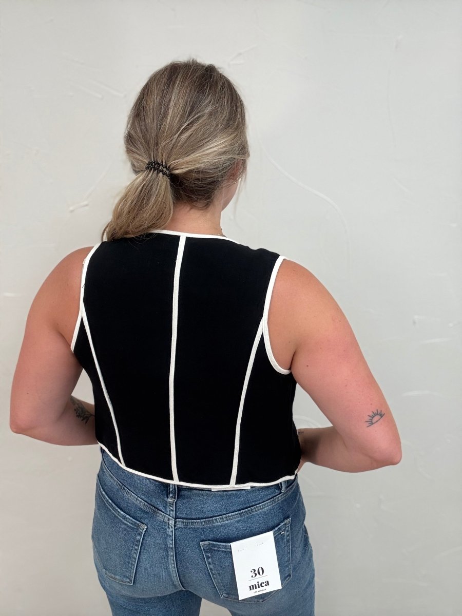 Linen Binding Vest - Three:Twelve Boutique - Three:Twelve