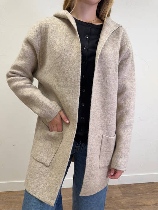 Long Hooded Cardigan - Three:Twelve Boutique - Staccato