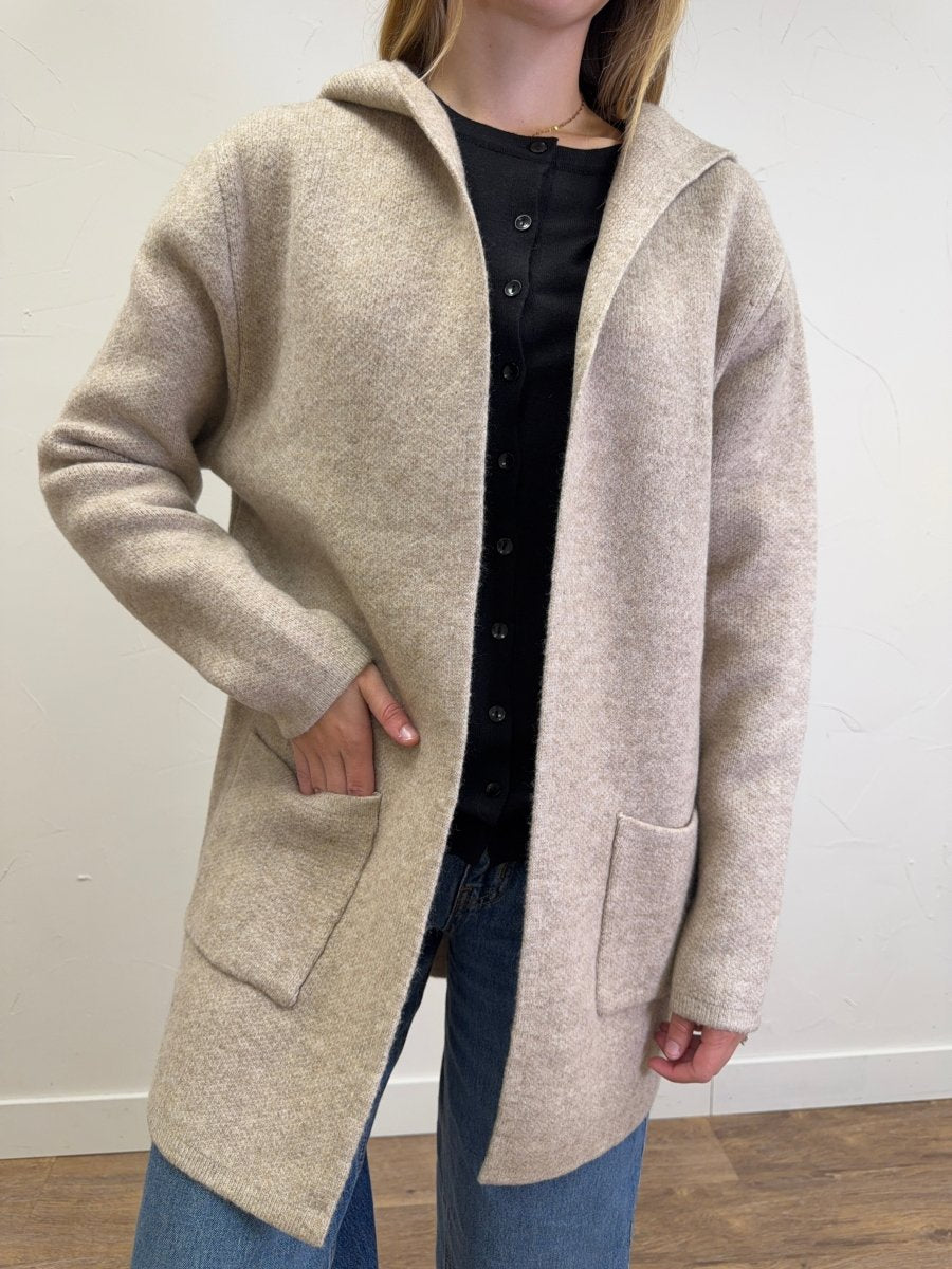 Long Hooded Cardigan - Three:Twelve Boutique - Staccato