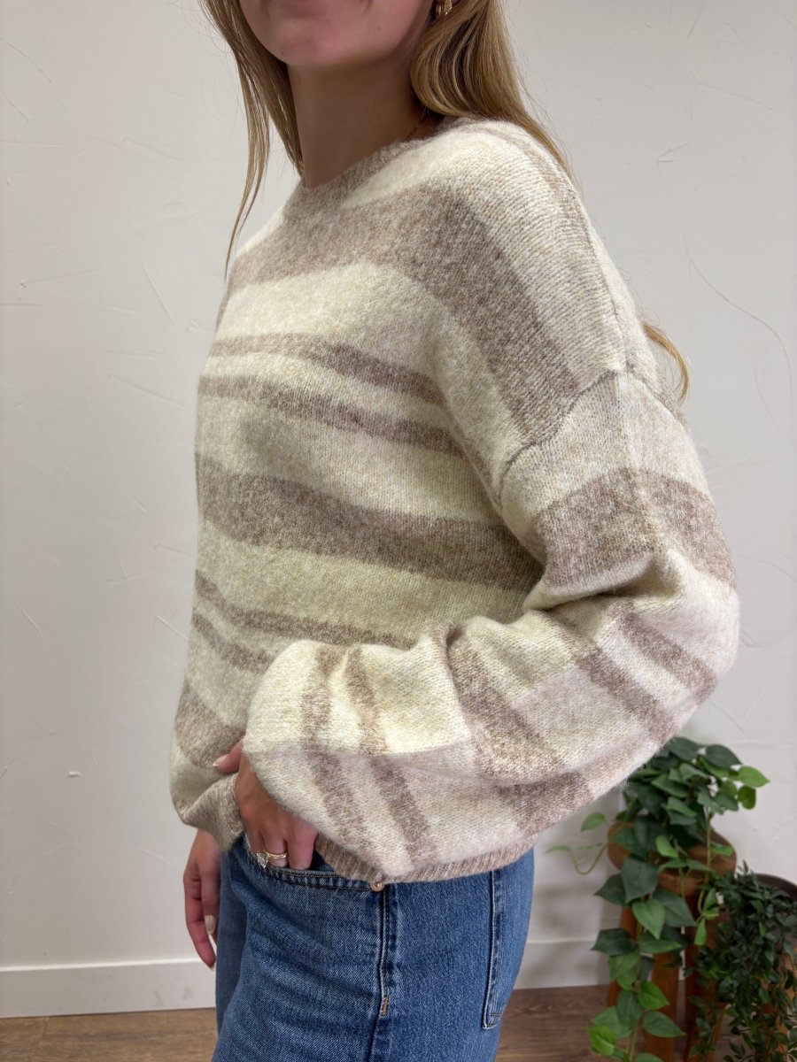 Long Sleeve Striped Sweater - Three:Twelve Boutique - SundayEdition