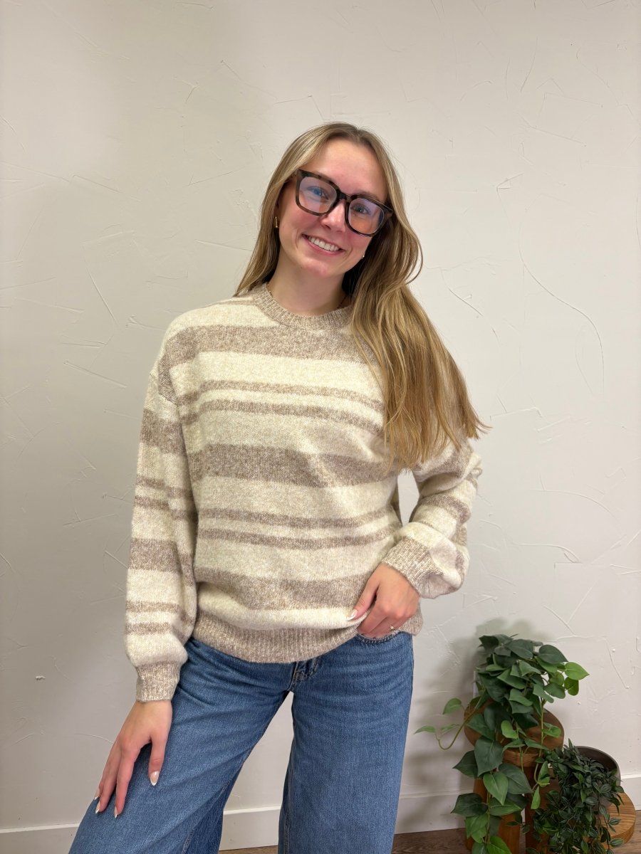 Long Sleeve Striped Sweater - Three:Twelve Boutique - SundayEdition