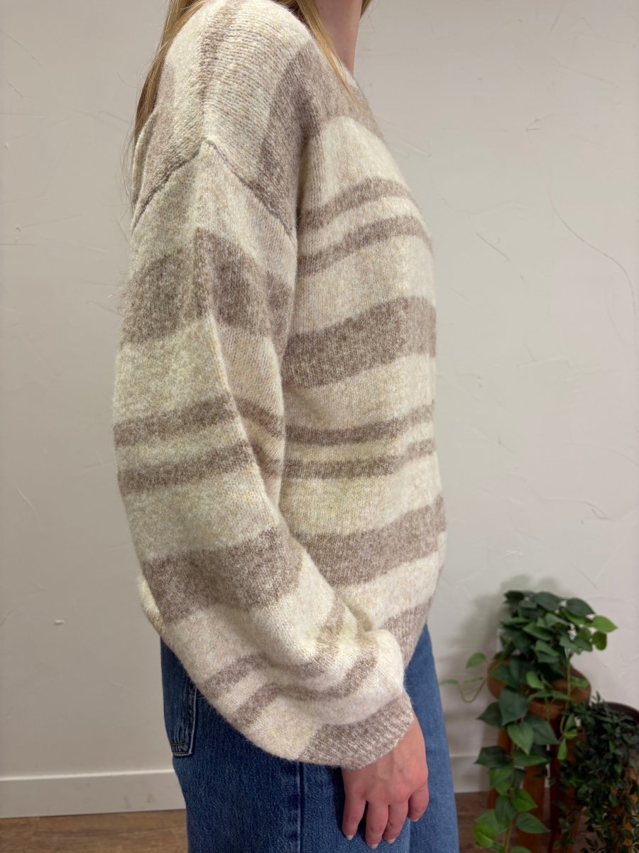 Long Sleeve Striped Sweater - Three:Twelve Boutique - SundayEdition