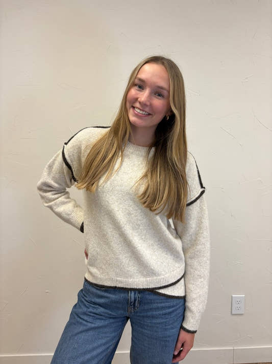 Long Sleeve Sweater Top - Three:Twelve Boutique - lalavon