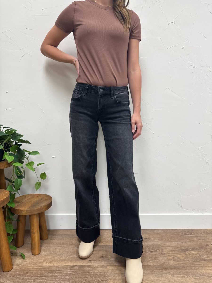 Low Rise Baggy Wide Vervet Denim - Three:Twelve Boutique - VERVET