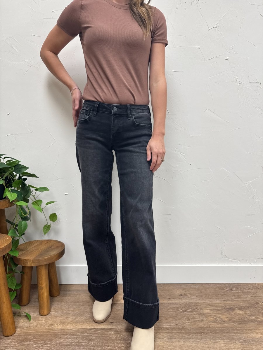 Low Rise Baggy Wide Vervet Denim - Three:Twelve Boutique - VERVET