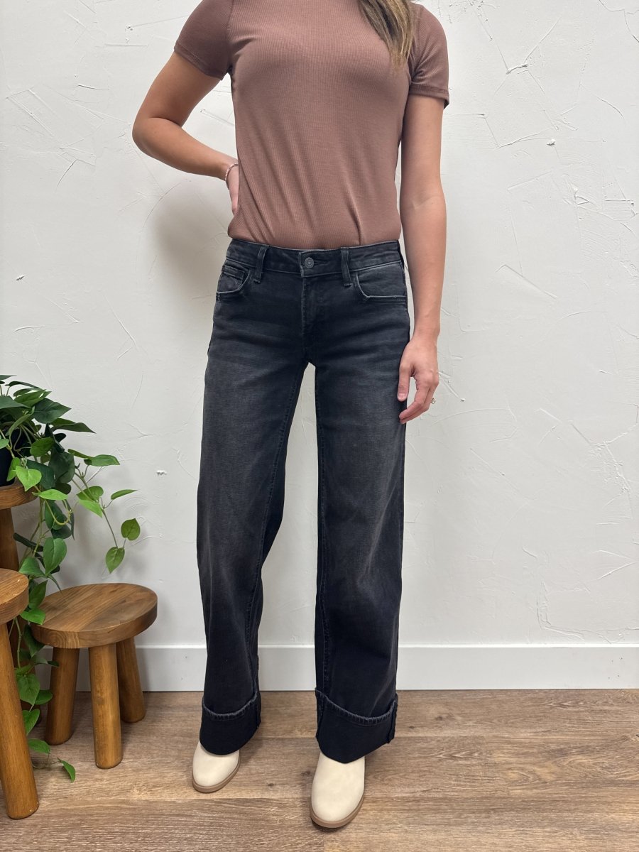 Low Rise Baggy Wide Vervet Denim - Three:Twelve Boutique - VERVET