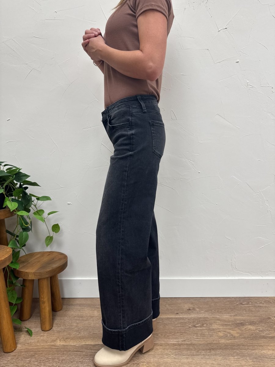 Low Rise Baggy Wide Vervet Denim - Three:Twelve Boutique - VERVET