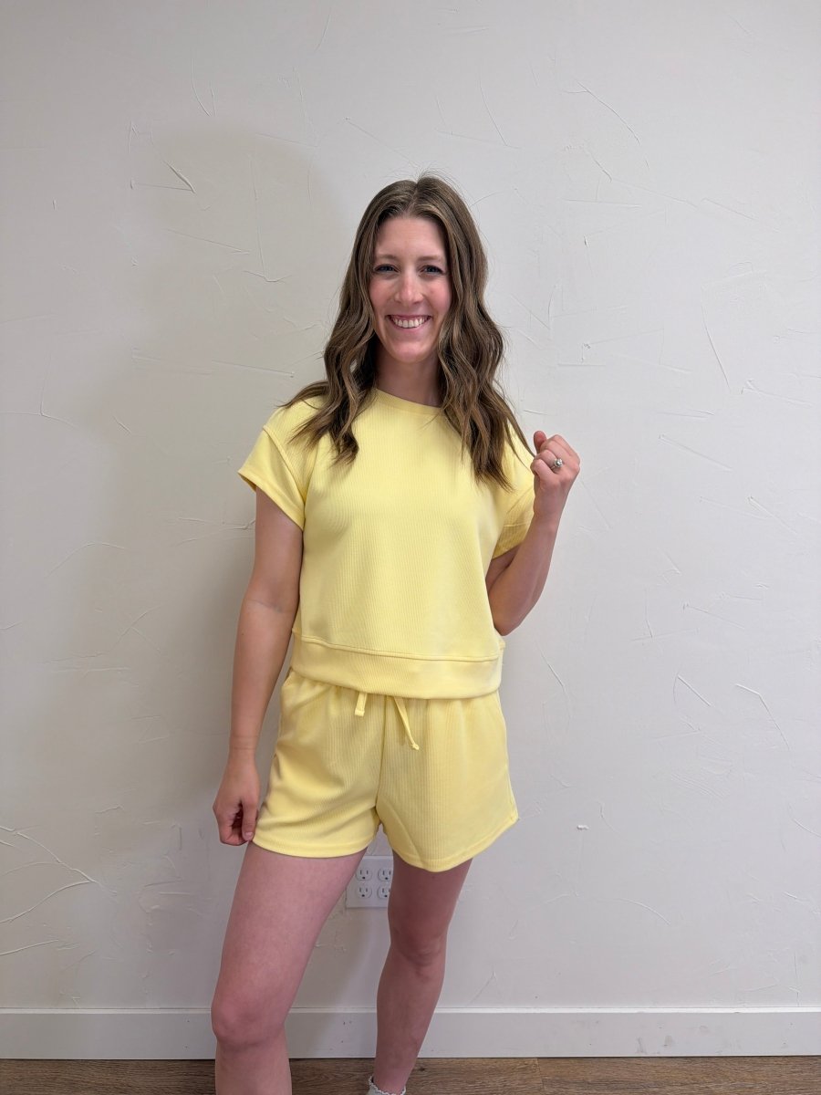 Luxe Sand Wash Rib Classic Tee Set - Three:Twelve Boutique - mono b