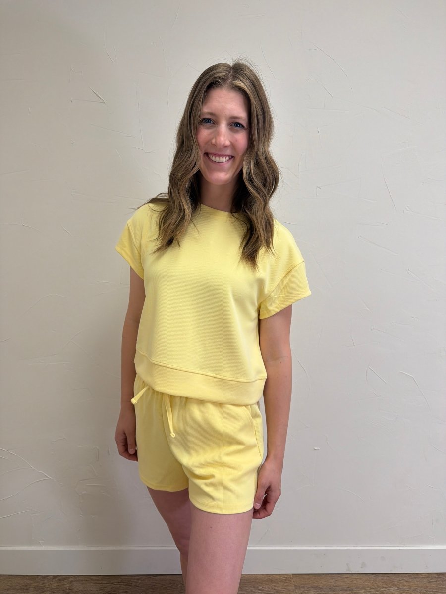 Luxe Sand Wash Rib Classic Tee Set - Three:Twelve Boutique - mono b