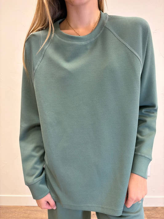 Luxe Sand Wash Rib Raglan Tee - Three:Twelve Boutique - Mono B